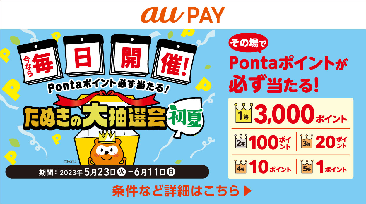 たぬきの毎日吉日抽選会CP